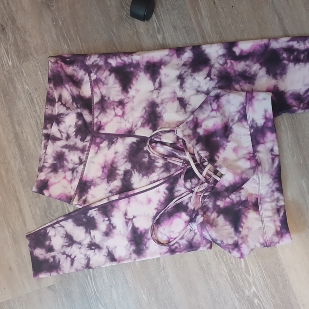 Purple Tie Dye Workout Set